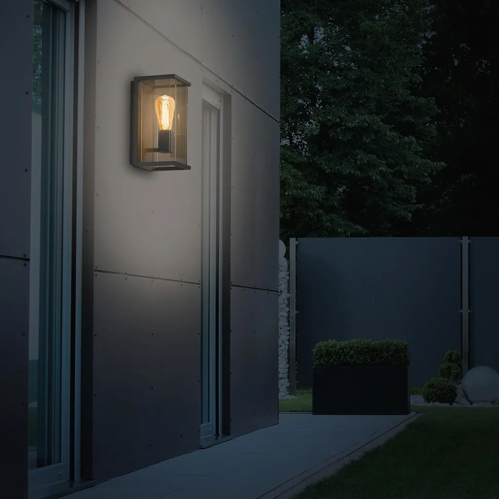 Lanterne Murale Extérieure Anthracite IP54 E27 SIGOR pour Façade Jardin