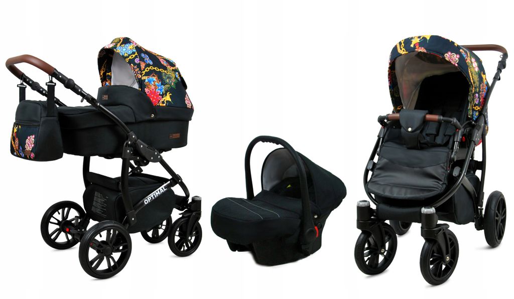 BabyLux Optimal | 3in1 Kinderwagen Set | Gold Chain | Kombikinderwagen | Kinderwagenset | Buggy