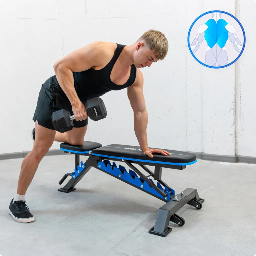 Banc de musculation résistant THUNDER® GRYND - 8 positions réglables
