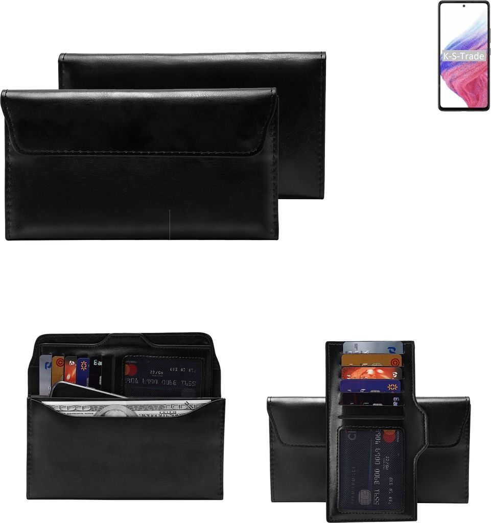 K-S-Trade Handy Hülle kompatibel mit Samsung Galaxy A53 5G Schutz Hülle Tasche Schutz Case Handytasche Kunstleder schwarz, 1x