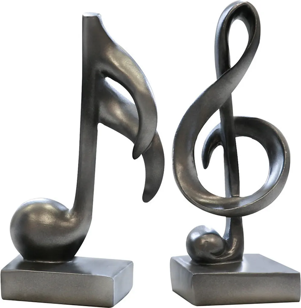 Décoration de Piano Sculpture Clé de Sol Anthracite Gilde Lot de 2