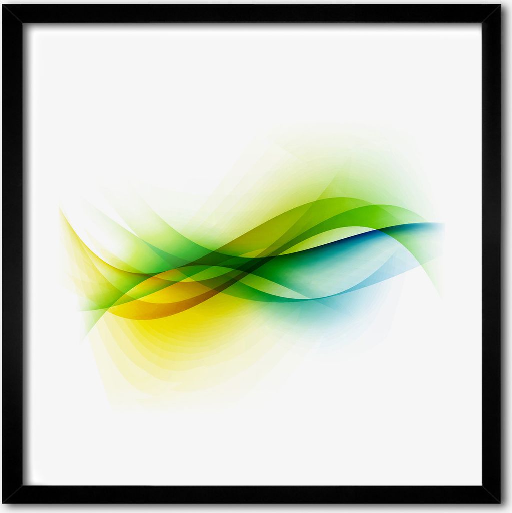 Bild - 50 cm x 50 cm - MDF - Rahmen, Wandkunst - Wellen Abstraktion