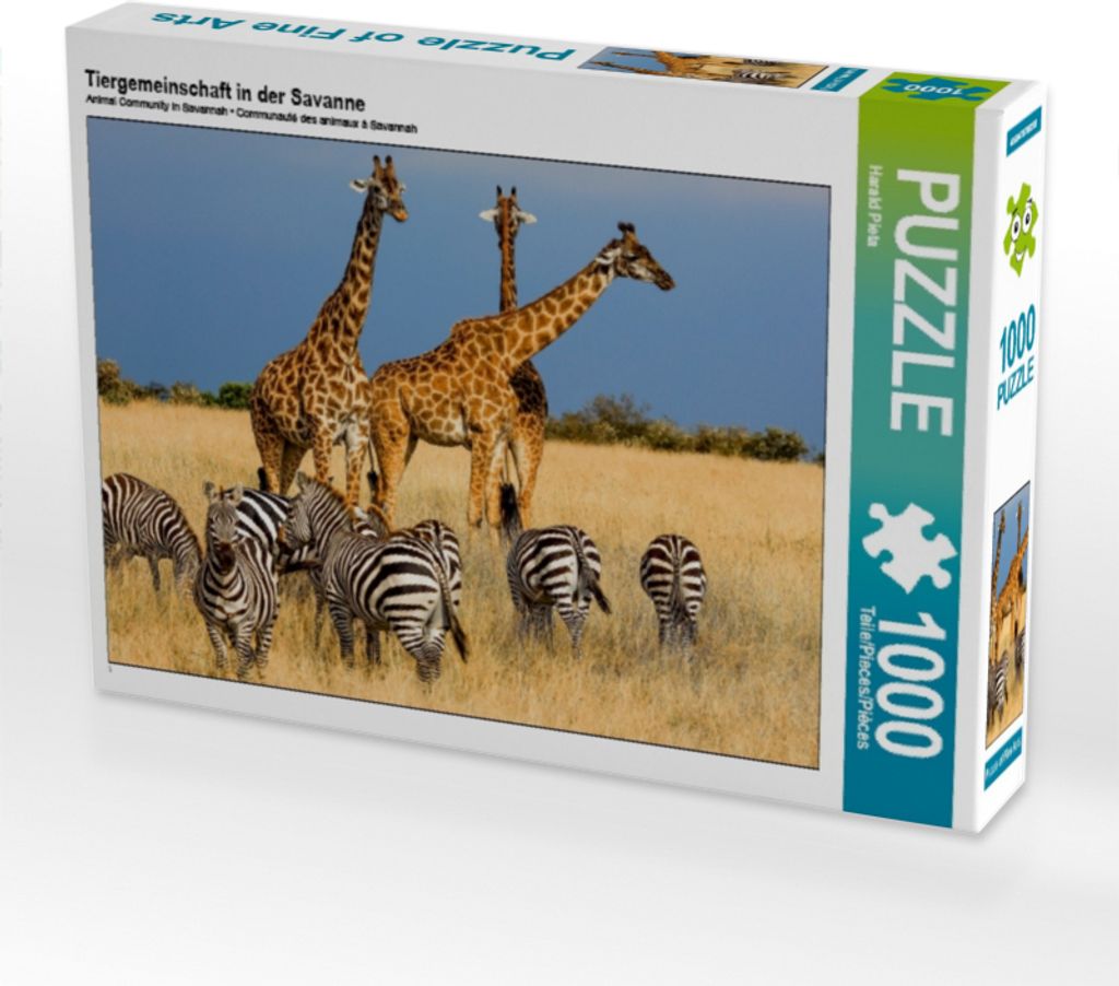 Calvendo Tiergemeinschaft in der Savanne 1000 Teile Puzzle quer 640x480mm, Pieta Harald; 7464311