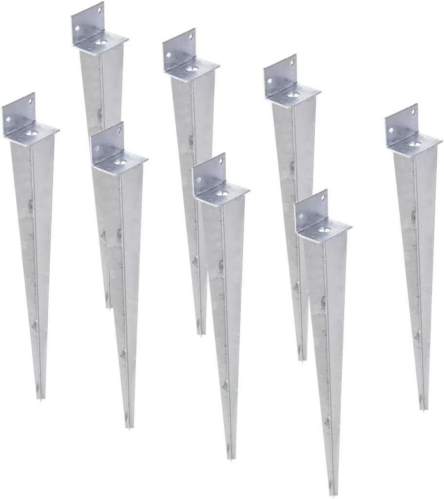 Set Einschlag-Bodenhülse L 40 x 500 mm Pfostenträger Einschlaghülse Feuerverzink 8 Stück
