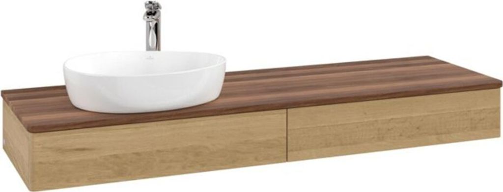 V&B Waschtischunterschrank ohne Frontstruktur -Beleuchtung Antao 160x50cm, HL, WBP-farbe w. wal, hon. Oa