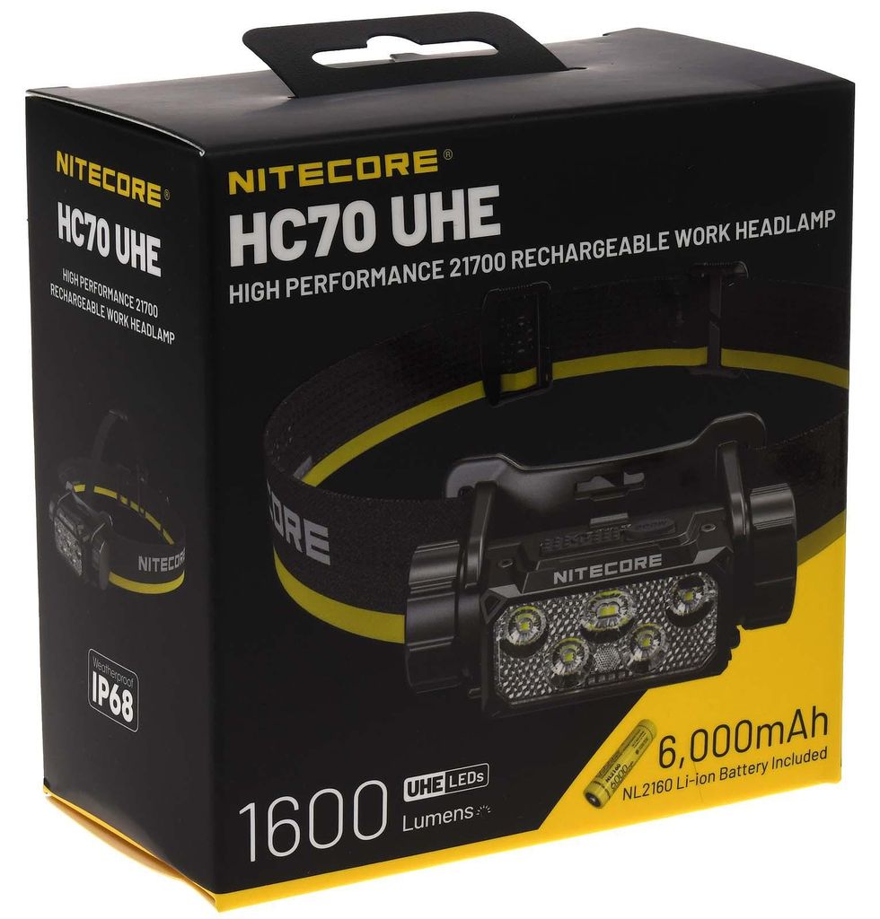 Nitecore HC70 UHE, Stirnband-Taschenlampe, Schwarz, Produktbild 