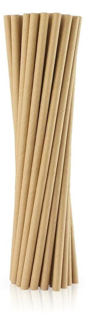 250 Papier Stohhalme Trinkhalme Kraftpapier braun Produktbild 