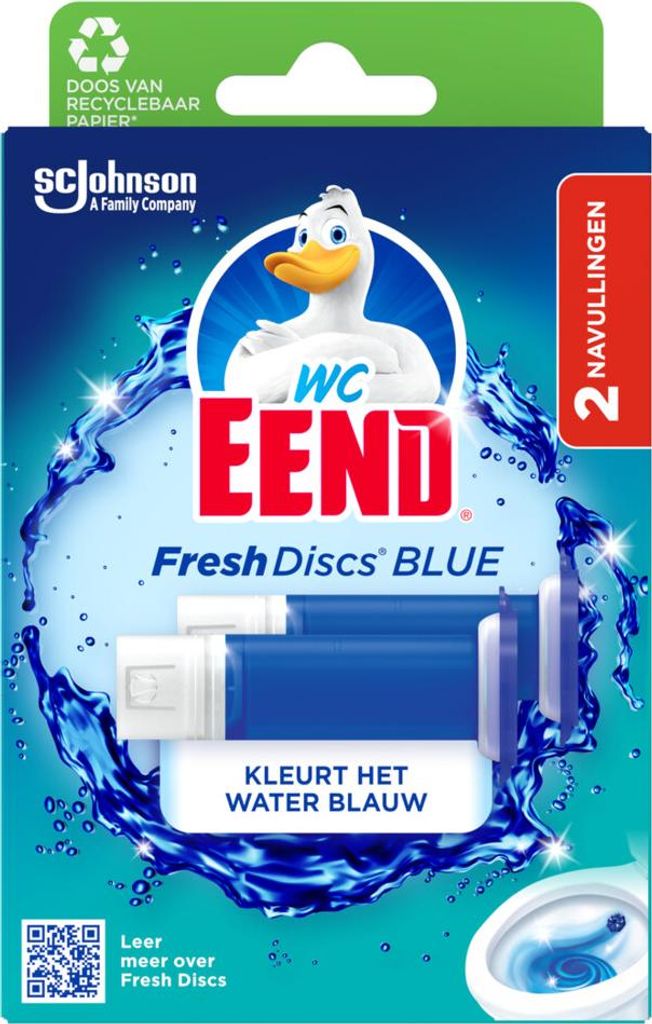 WC-Ente - Fresh Discs Coloring Blue - Duo Refill - Färbt Wasserblau & Erfrischt - 72 ml - 1 Stück