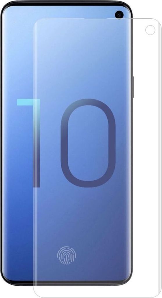 A screen protector is shown placed over a smartphone screen.