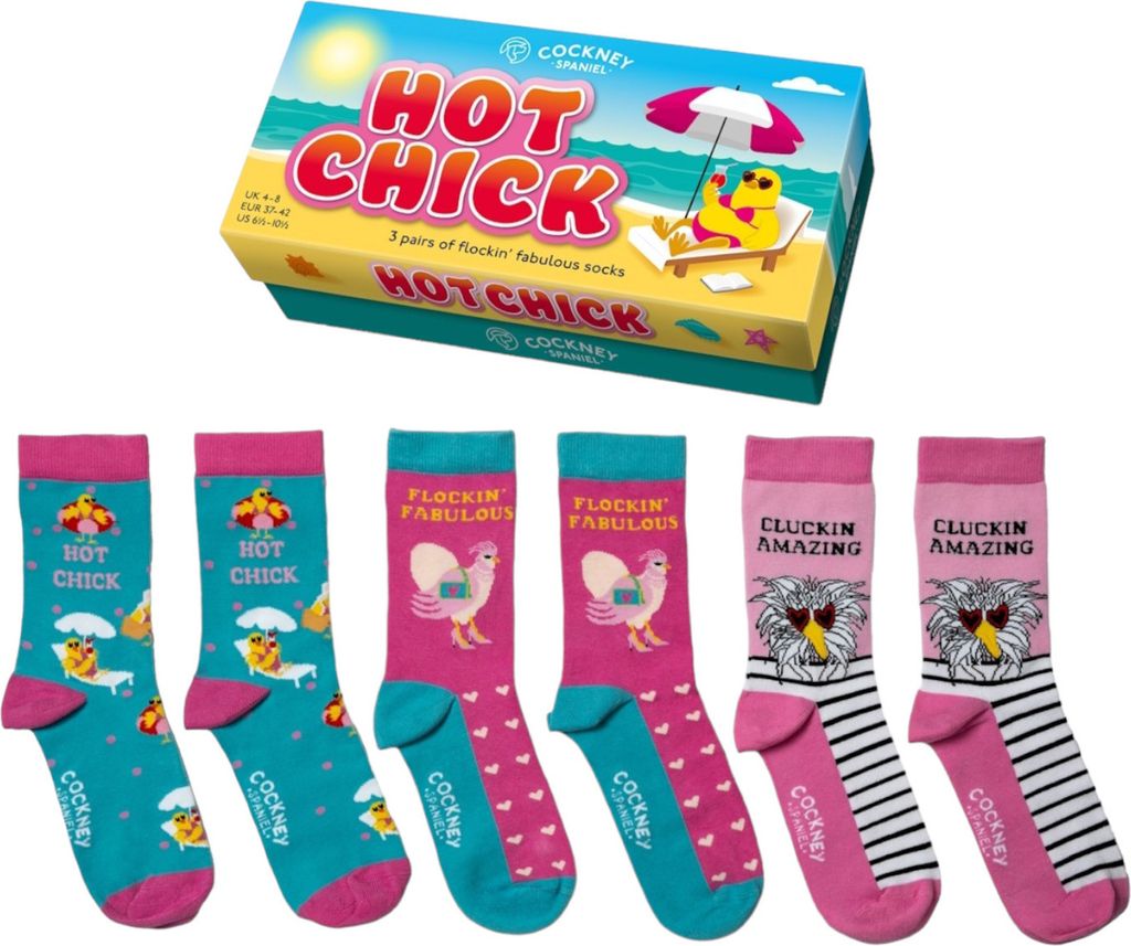 Hot Chick Socken Geburtstagsgeschenk für beste Freundin Huhn Strumpf in 37-42