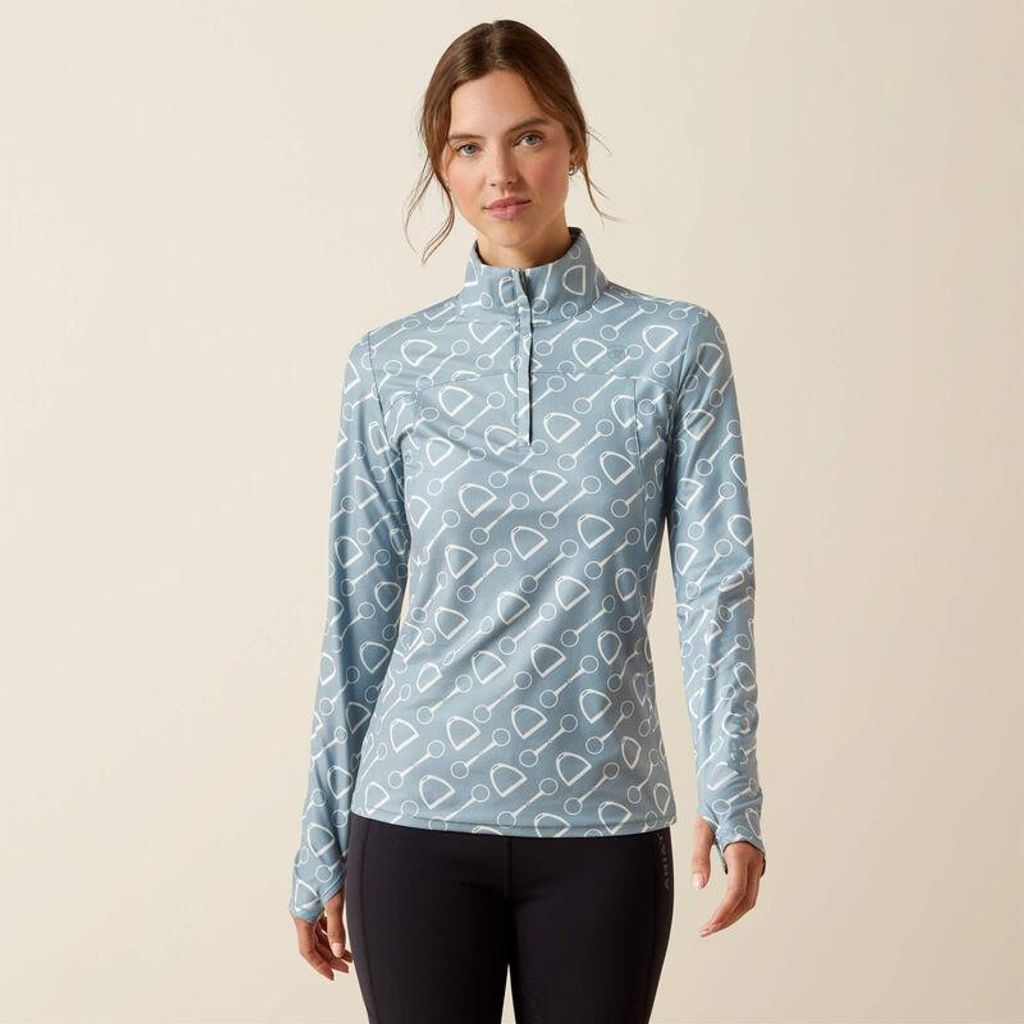 ARIAT Damen Funktionsshirt Shirt Lowell 3.0 1/4 Zip Baselayer Hardware Print, Größe:XL