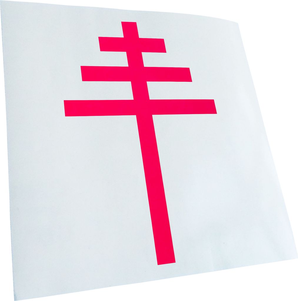 Kiwistar - Autoaufkleber - Papal Cross - Neonpink - 40x27cm - Aufkleber für Auto, Laptop, Fahrrad, LKW, Motorrad Mehrfarbig JDM Decal Racing