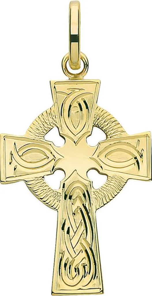 Pendentif Croix en Or Jaune pour Femme - Bijou Classique 375 Millièmes