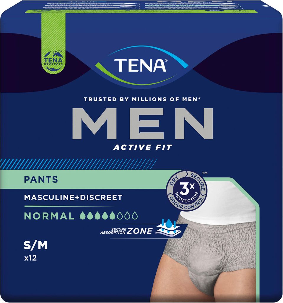 Tena Men Active Fit Pants Normal S/M - 4 paquets de 12 Image du produit 