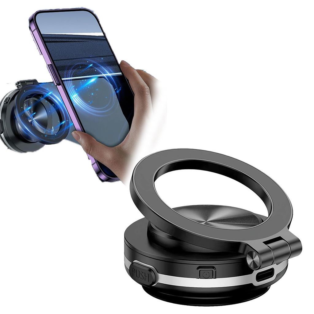 Handy-Halterungen, Magnetischer Autotelefon-Halter, Vakuum doppelseitige magnetische Absaugung, Kompatibel mit allen Arten von Mobiltelefonen