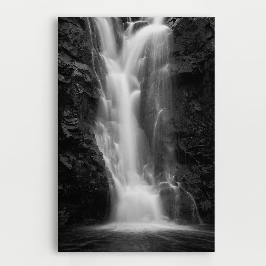 ARTHUB Leinwandbild 20x30 cm, Black Rock Waterfall View | Wohnzimmerdekoration, Hängende Bilder, Wanddekoration, Heimdekoration, Landschaften, W...