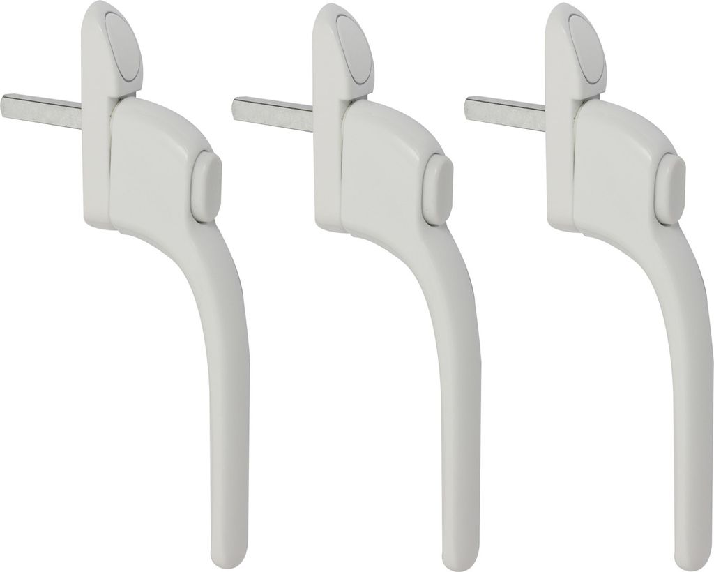 3er Set Fenstergriff Mit Druckknopf | Balkontürgriff Kindersicherung | Sicherheitsfenstergriff Aluminium | Fenster Griff Weiß