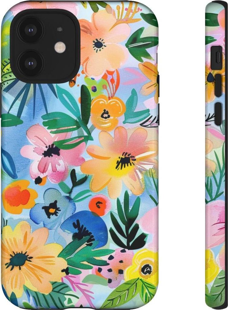 Aquarell-Blumenmuster – Hülle Kompatibel mit iPhone 12