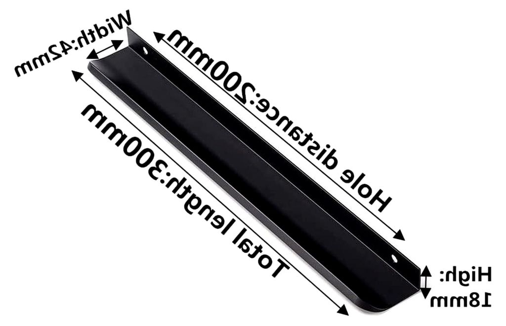 6 Stück 128mm Schwarze Möbelgriffe aus Aluminium, Moderne Küchengriffe Geschwungene Türgriffe Verdeckte Schubladengriffe (Schwarz, Bohrlochabst...