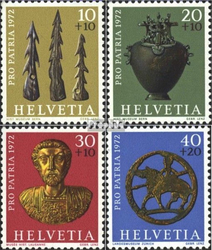 Briefmarken Schweiz 1972 Mi 971-974 (kompl.Ausgabe) postfrisch Pro Patria