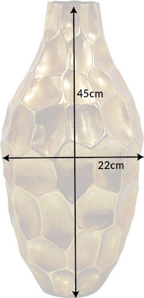Elegante Vase ORGANIC ORIENT 45cm gold Hammerschlag Design Produktbild 9