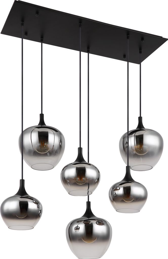 Globo Lighting Hängeleuchte Metall schwarz matt, Glas Produktbild 