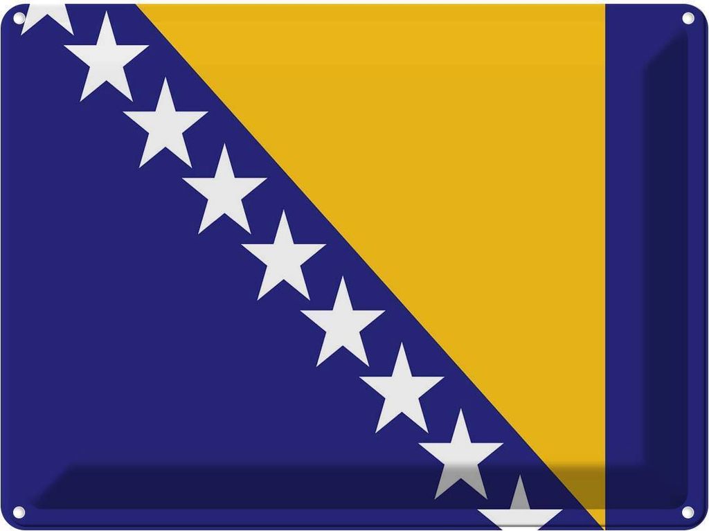 vianmo Blechschild 30x40 cm Bosnien und Herzegowina Flagge Fahne Wappen