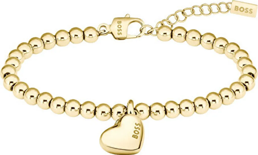 Bracelet romantique en acier doré et perles blanches - Réf 1580643
