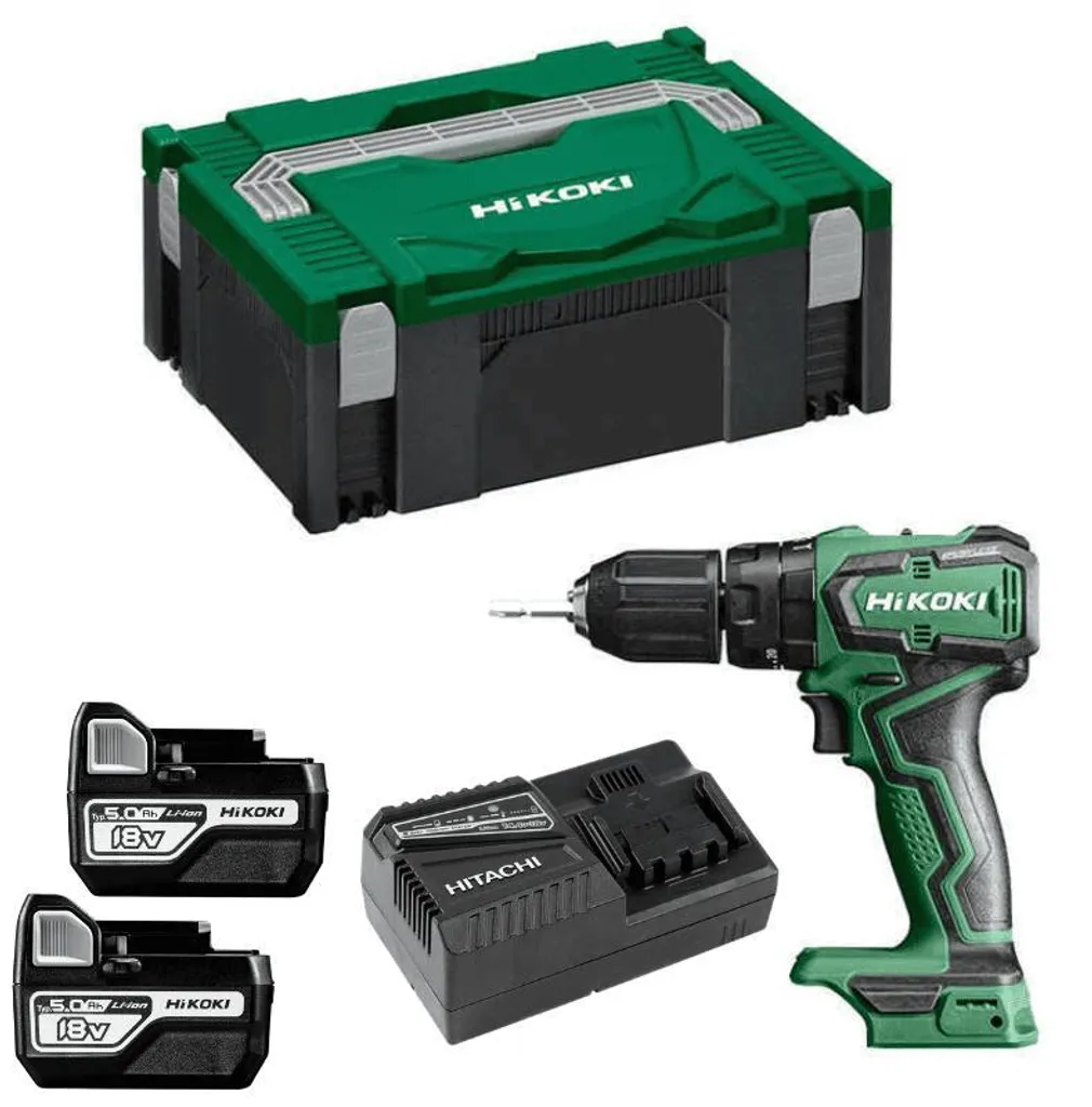 Perceuse à percussion sans fil Hikoki 18V DV18DD avec 2 batteries