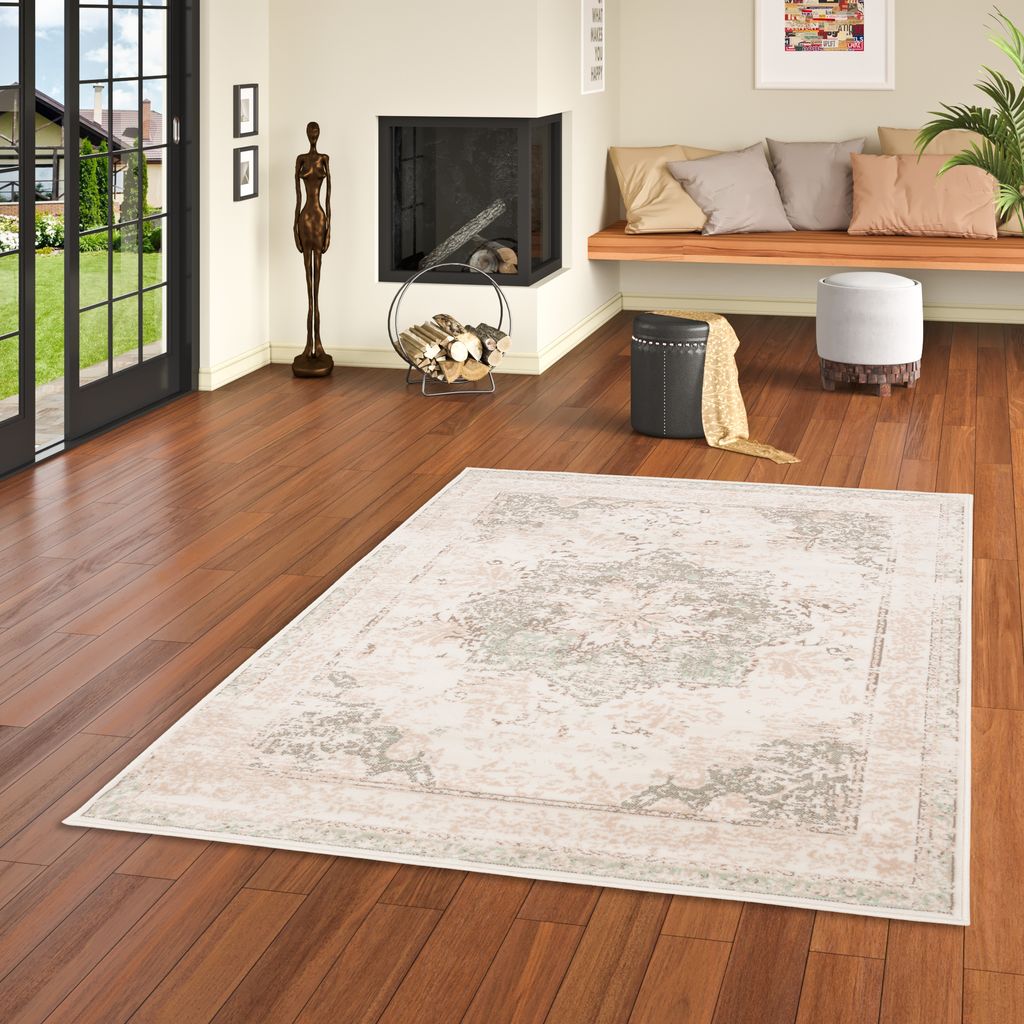 Designer Teppich Pop-Vintage Orient Mintgrün, Größe:120x170 cm