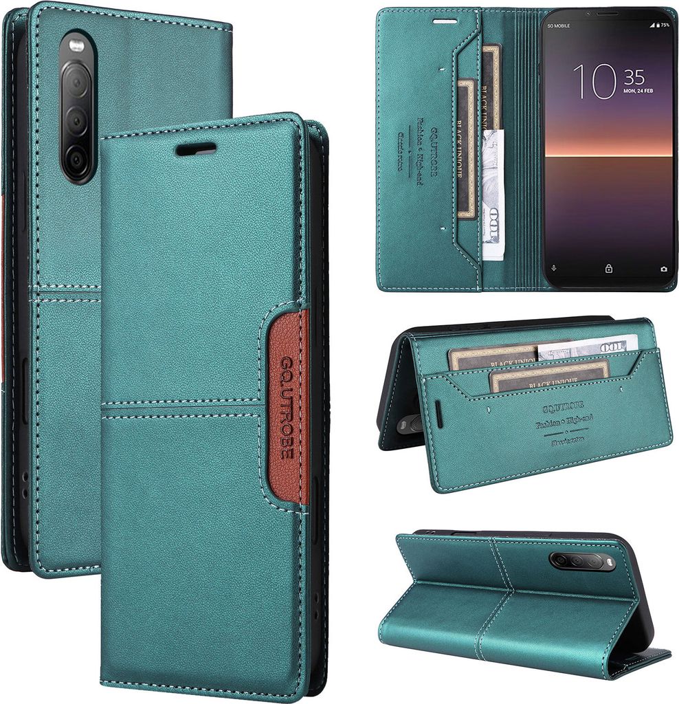 Etui pour Sony Xperia 10 II, étui portefeuille en cuir avec Image du produit 
