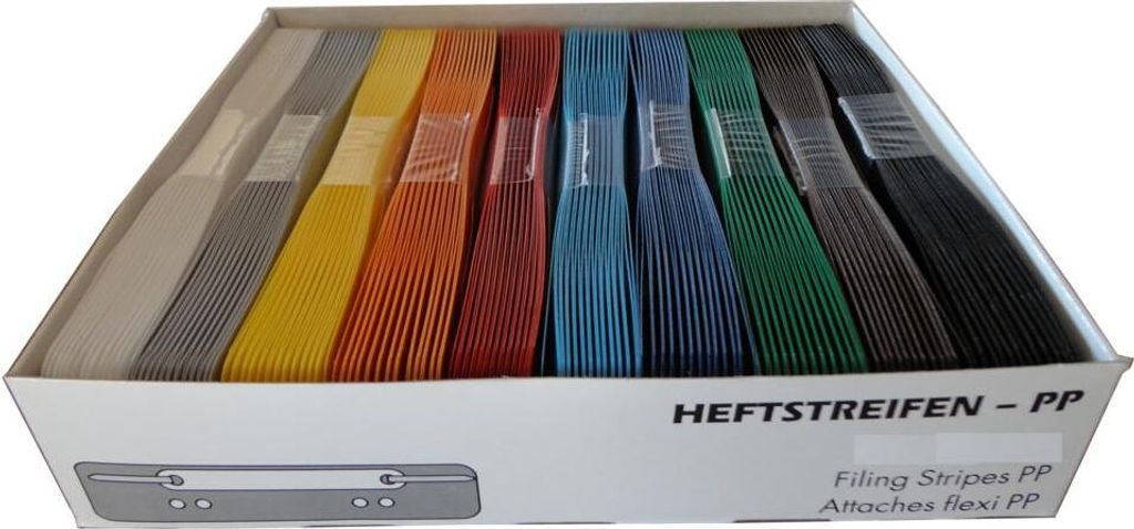 25 Heftstreifen PP / Farbe: schwarz