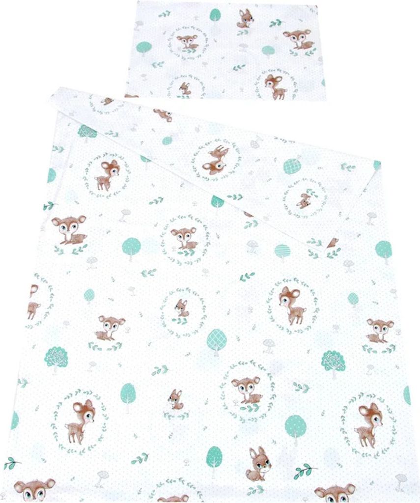 BABYLUX Kinderbettwäsche 2 Tlg. 90 x 120 cm Bettwäsche 120. Wald Reh