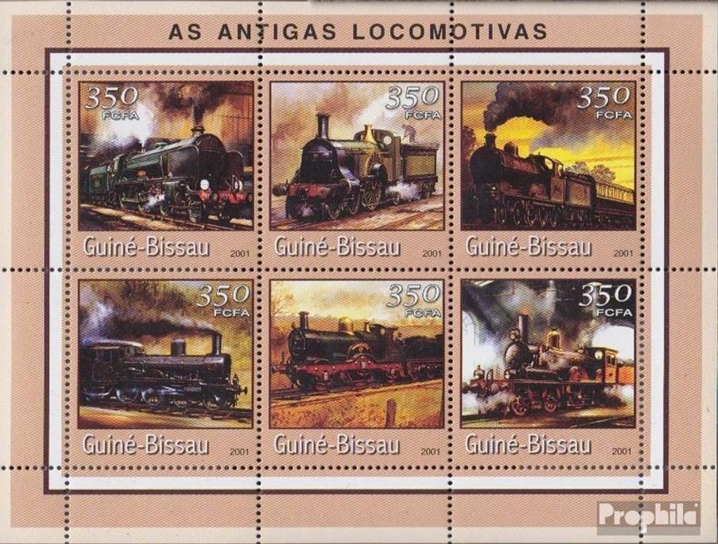 Briefmarken Guinea-Bissau 2001 Mi 1725-1730 Kleinbogen Produktbild 