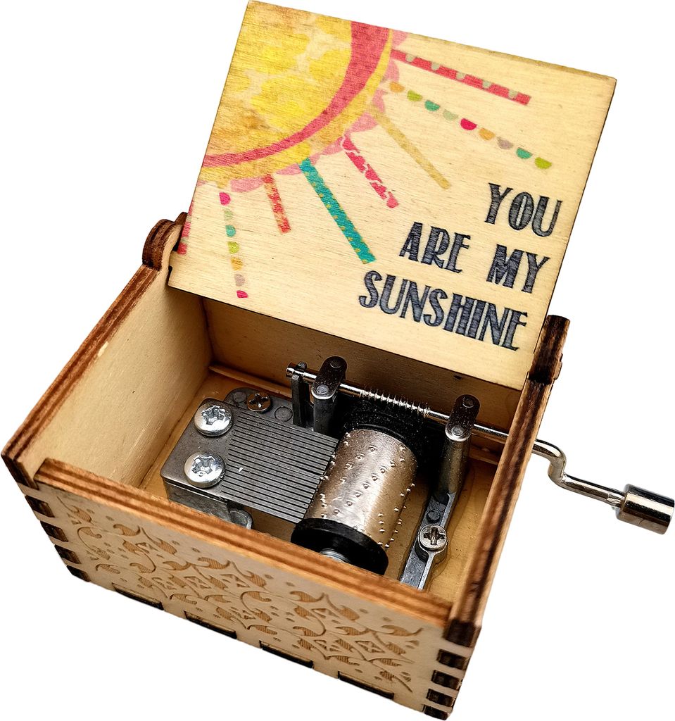 Music Box Mechanical Movement Vintage Crisp Singing Handicraft Decorative Boxwood handgekurrige Holzbox Home Dekoration-B