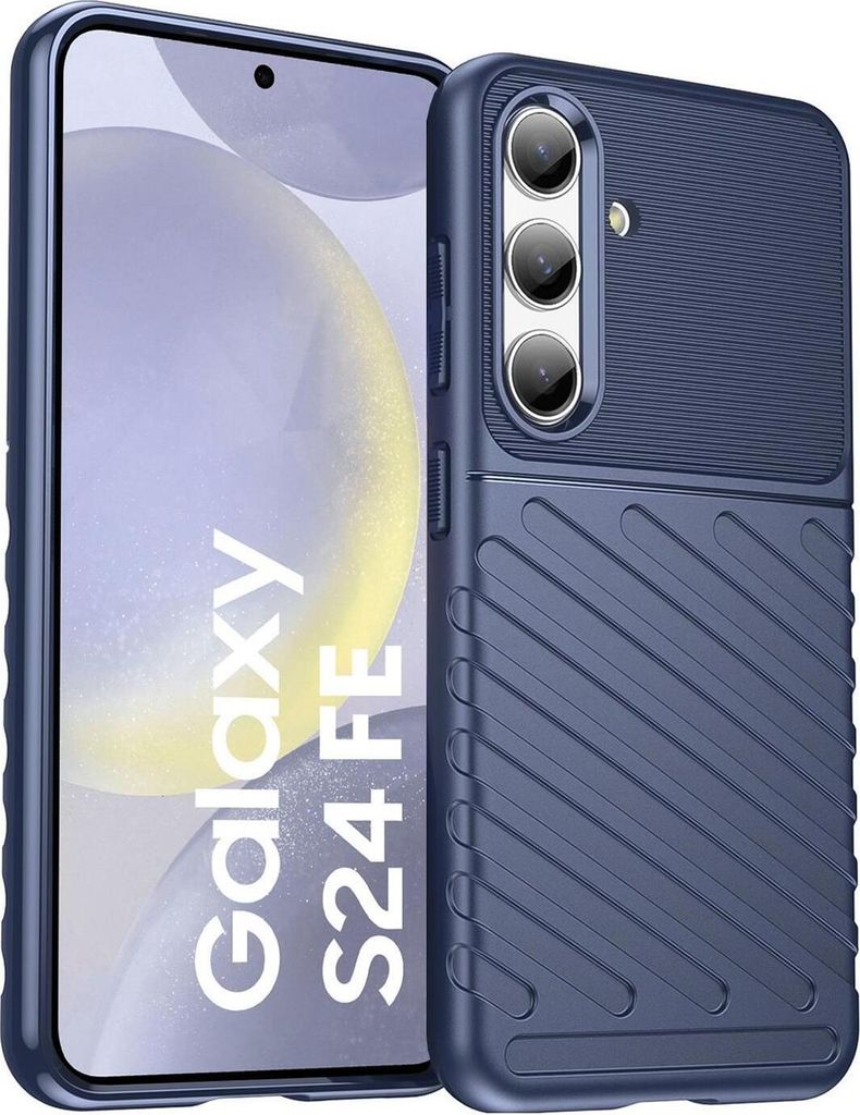 Conie Schutzhülle für Samsung Galaxy S24 FE Tasche Silikon Case Muster Cover Bumper TPU Hülle in Blau