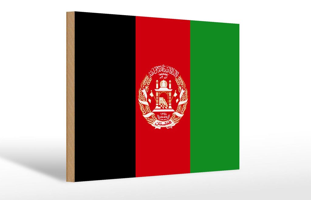 Holzschild Flagge Afghanistans 30x20cm Flag of Afghanistan