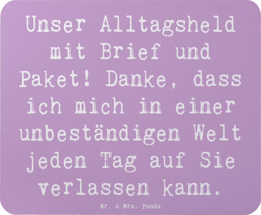 Mr. & Mrs. Panda Mousepad Spruch Briefe & Pakete - Lavendeltraum - Geschenk, Mauspad, Bedanken, Mouse Pad, herzerwärmend, mousematte, Dankbarkeit,...