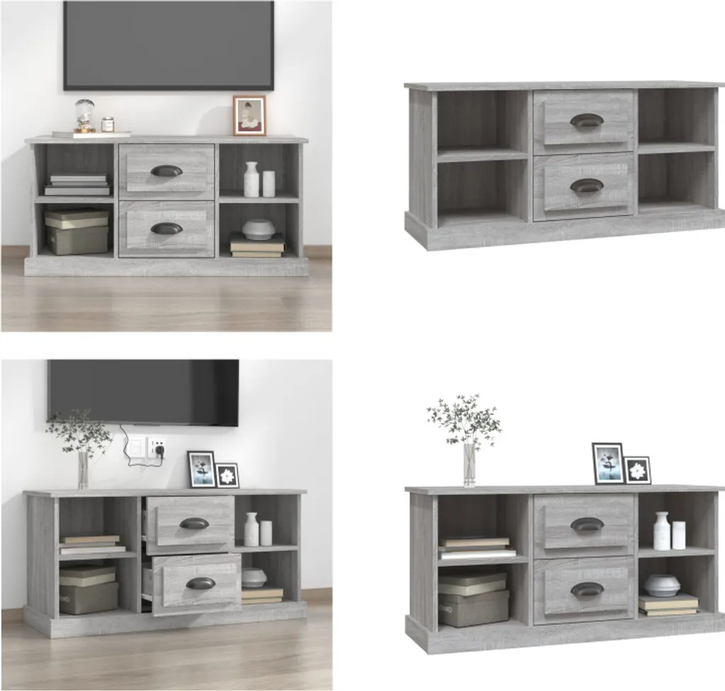Acquista Mobile TV vidaXL Grigio Sonoma 100x35x48 cm - Miglior Prezzo