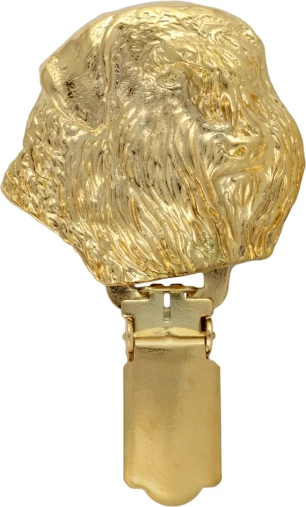 Spilla Bouvier des Flandres Art-Dog Manico Oro Porta Numero Gara