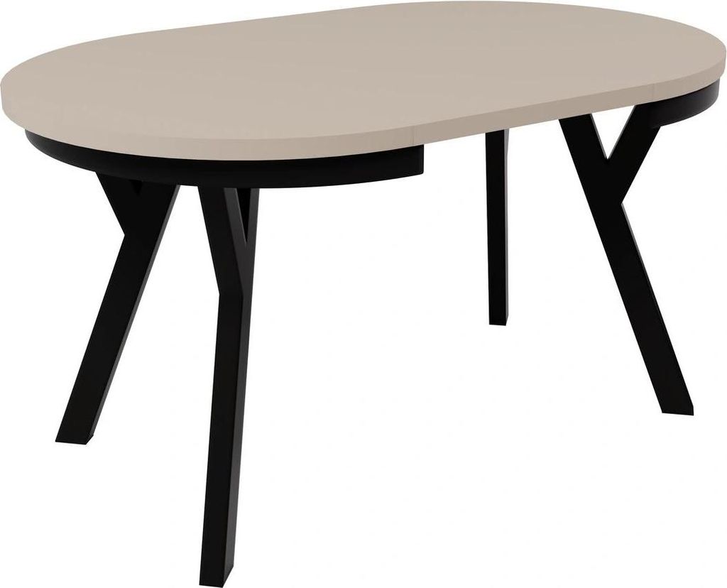 Esstisch ARI Rund 90-190 cm Ausziehbar Sandbeige Beige Produktbild 