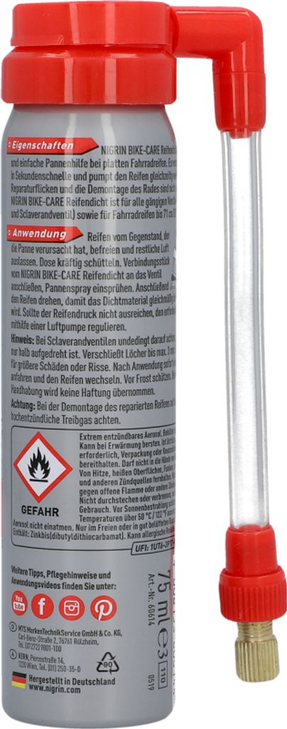 NIGRIN BIKE-CARE E-Bike- und Fahrrad Reifen-Dicht - 75ml Produktbild 4