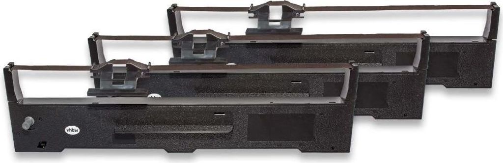 vhbw 3x Farbband Schriftband Ersatz für Epson C13S015337 für Nadeldrucker, Bondrucker - Schwarz