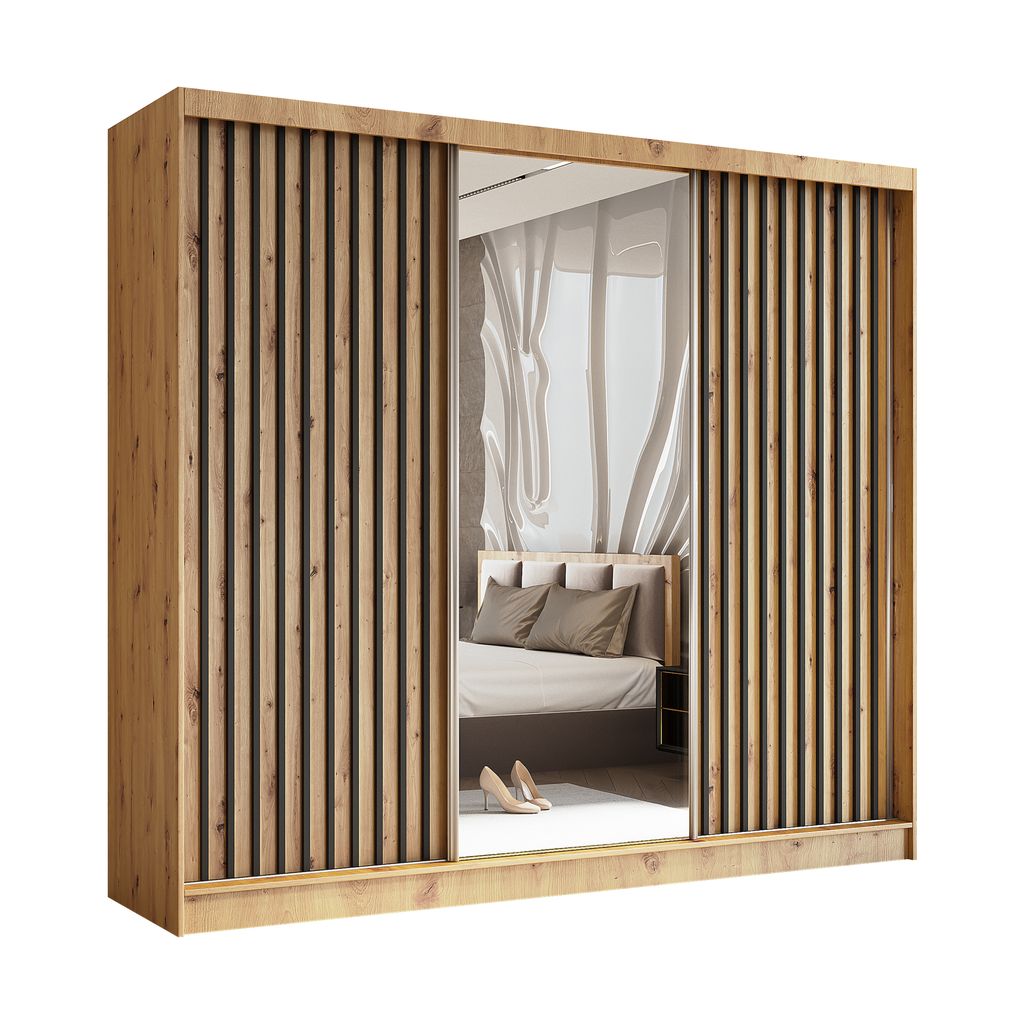 AX LIVING Cabinio Kleiderschrank Artisan Eiche Schwarz 240 Produktbild 