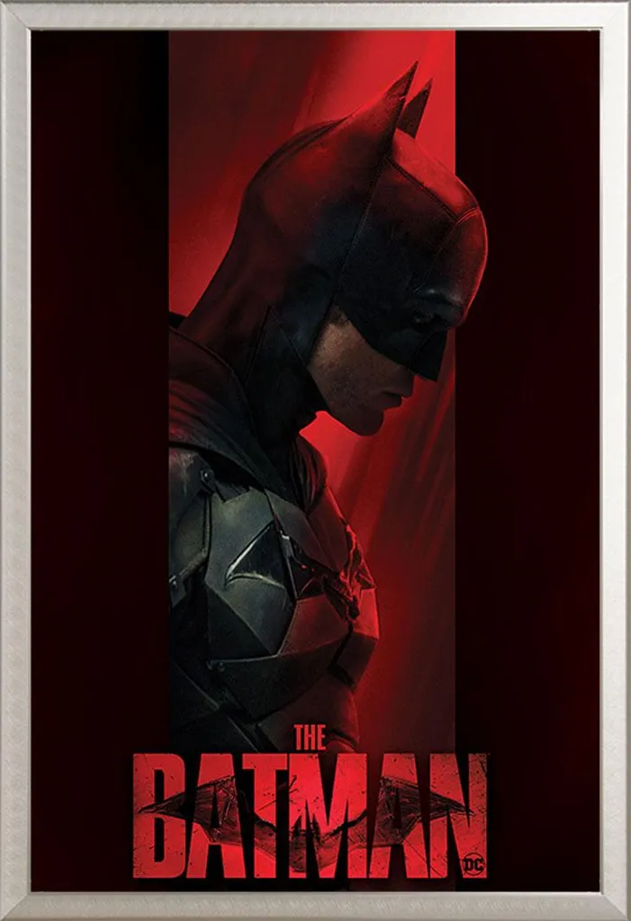 Déco Murale Batman Poster avec Cadre Argenté Shinsuke pour Salon Geek