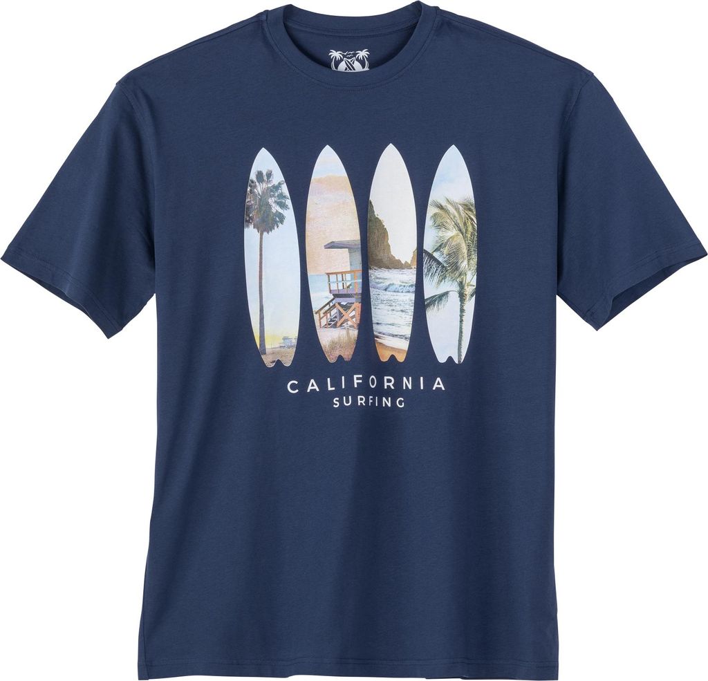 Calm Beach Übergrößen T-Shirt denimblau Fotoprint