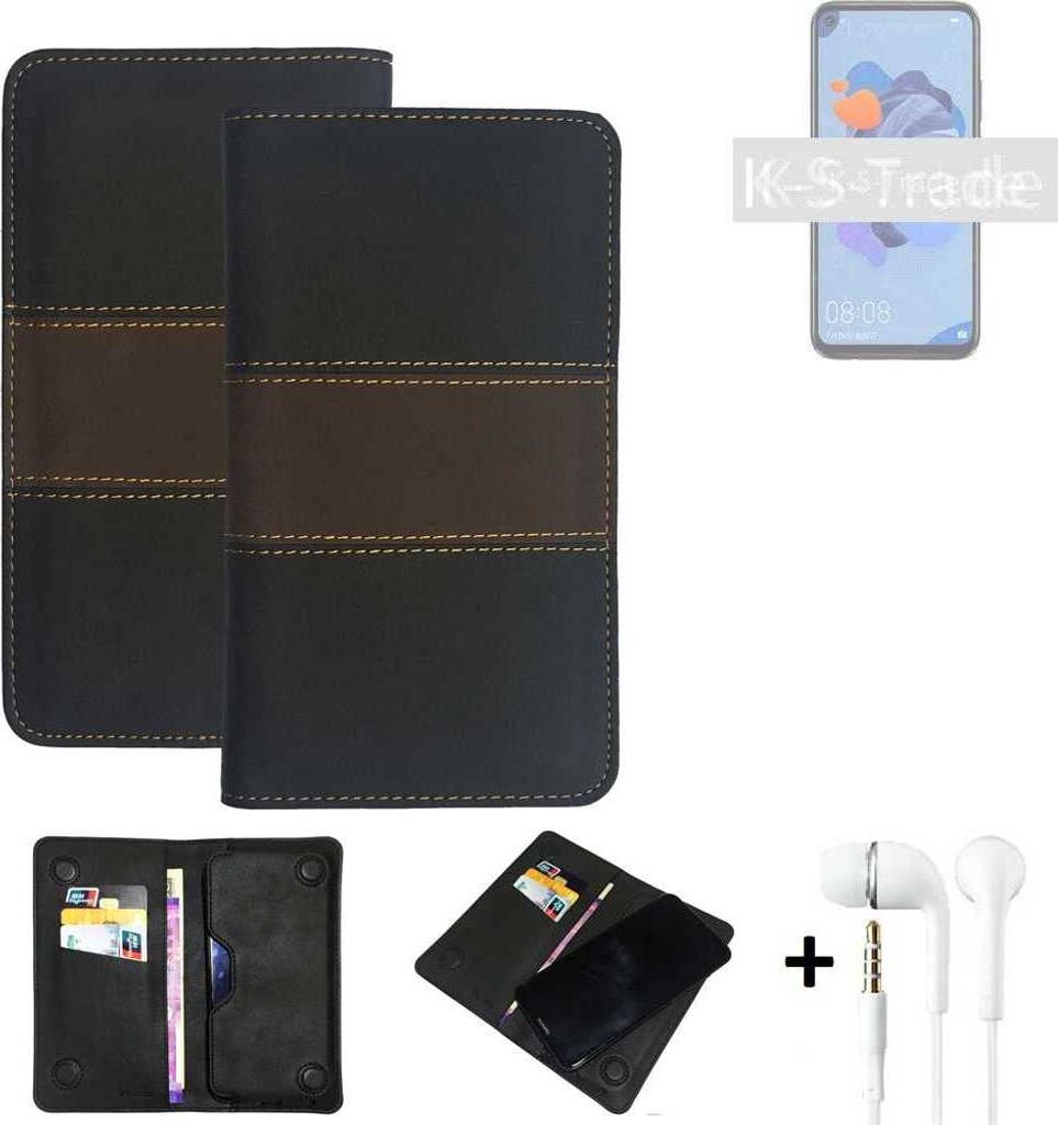 K-S-Trade Handyhülle + Kopfhörer kompatibel mit Xiaomi Black Shark 2 Schutzhülle Walletcase Bookstyle Tasche Schutz Case Hülle Wallet Cover