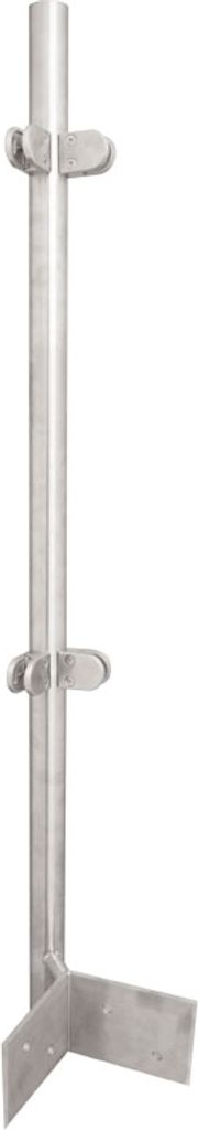 Außeneckpfosten für seitliche Befestigung, mit 4 Glashaltern