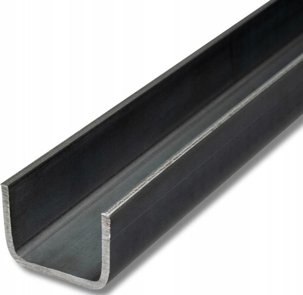 LogistSystem - U-Profil 20x20x2 Roher Stahl Länge 500 mm (50cm) - Stahl mit hoher Stabilität und Biegefestigkeit - U-Profil ideal für Bau und In...