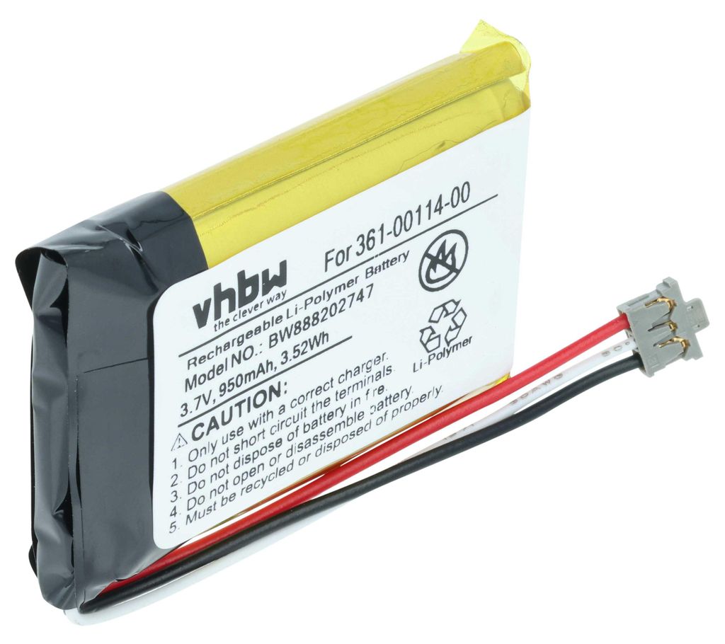vhbw Akku kompatibel mit Garmin inReach Mini, 010-01879-00, inReach Mini 2, 010-02602-01 Satelliten-Kommunikationsgerät (950 mAh, 3,7 V, Li-Ion)